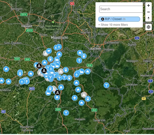 Urbex Map Belgien: Lüttich (1 oder 2 Jahre Zugang)